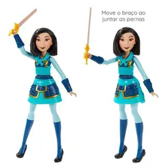 BONECA MULAN COM ROUPA DE GUERREIRA 24CM HASBRO