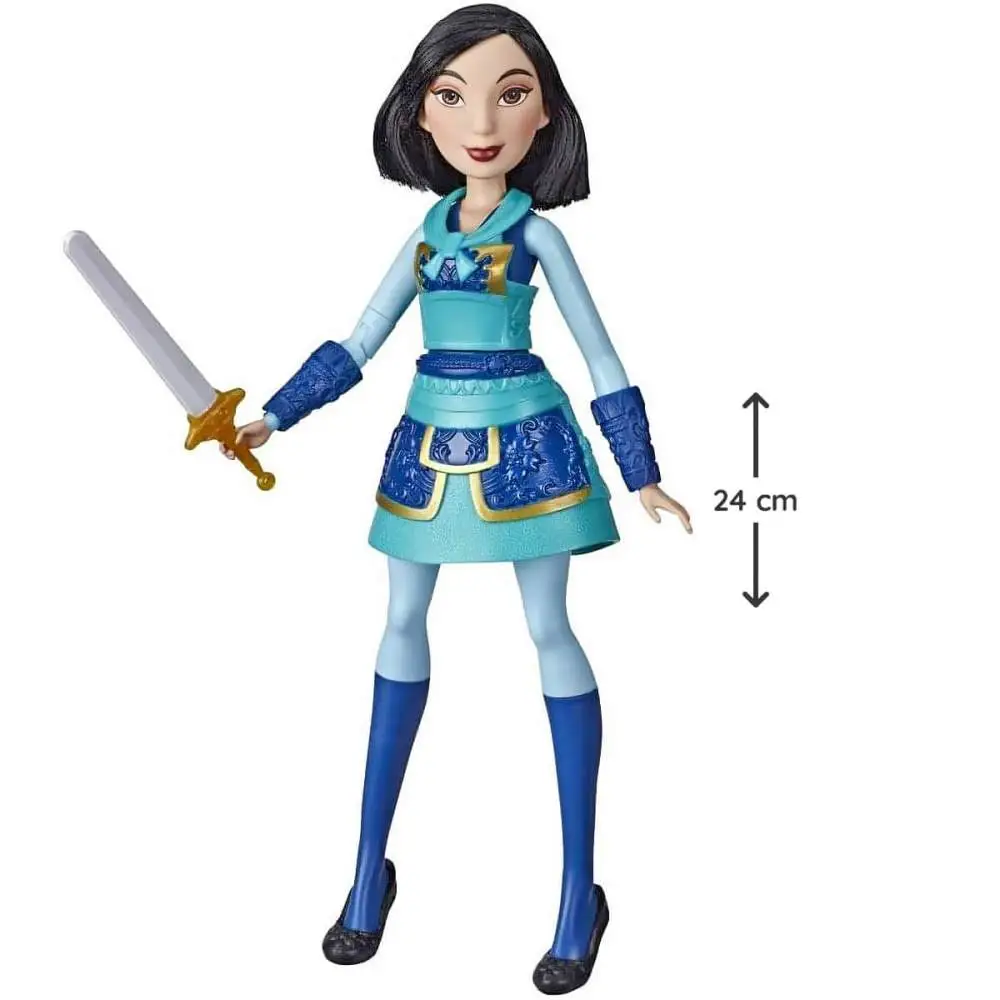 BONECA MULAN COM ROUPA DE GUERREIRA 24CM HASBRO