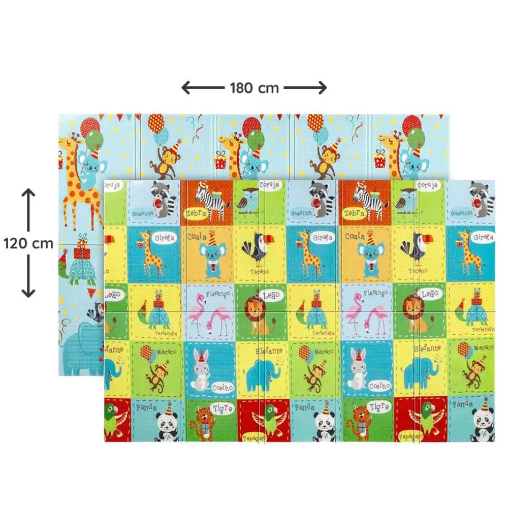 TAPETE DOBRAVEL DUPLA FACE ANIMAL PARTY BUBA