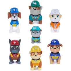 SET CONSTRUCAO COM 7 FIGURAS PATRULHA CANINA RUBBLE E CREW SUNNY