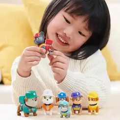 SET CONSTRUCAO COM 7 FIGURAS PATRULHA CANINA RUBBLE E CREW SUNNY