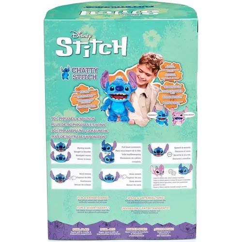 STITCH PELUCIA INTERATIVA CHATTY STITCH 50 SONS 30 CM SUNNY .