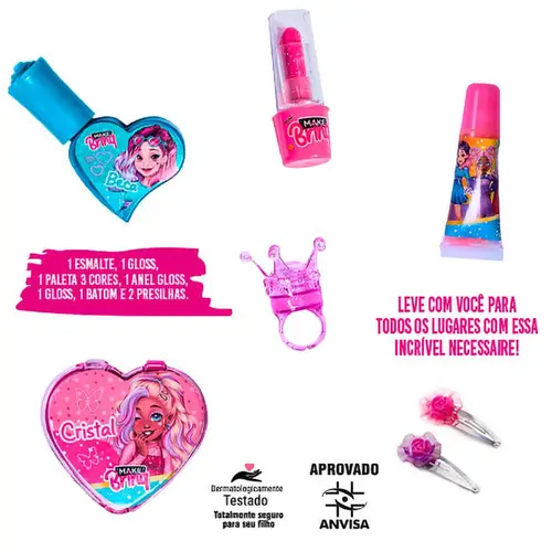 BOLSA KIT DE MAQUIAGEM INFANTIL MAKE BRINQ POLIBRINQ .