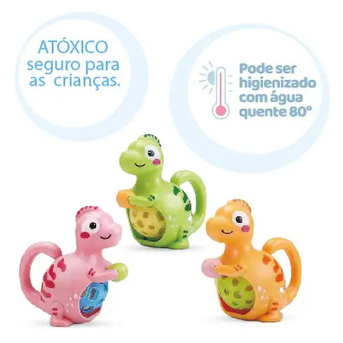 CHOCALHO PARA BANHO LAVA SAURO POLIBRINQ T REX VERDE