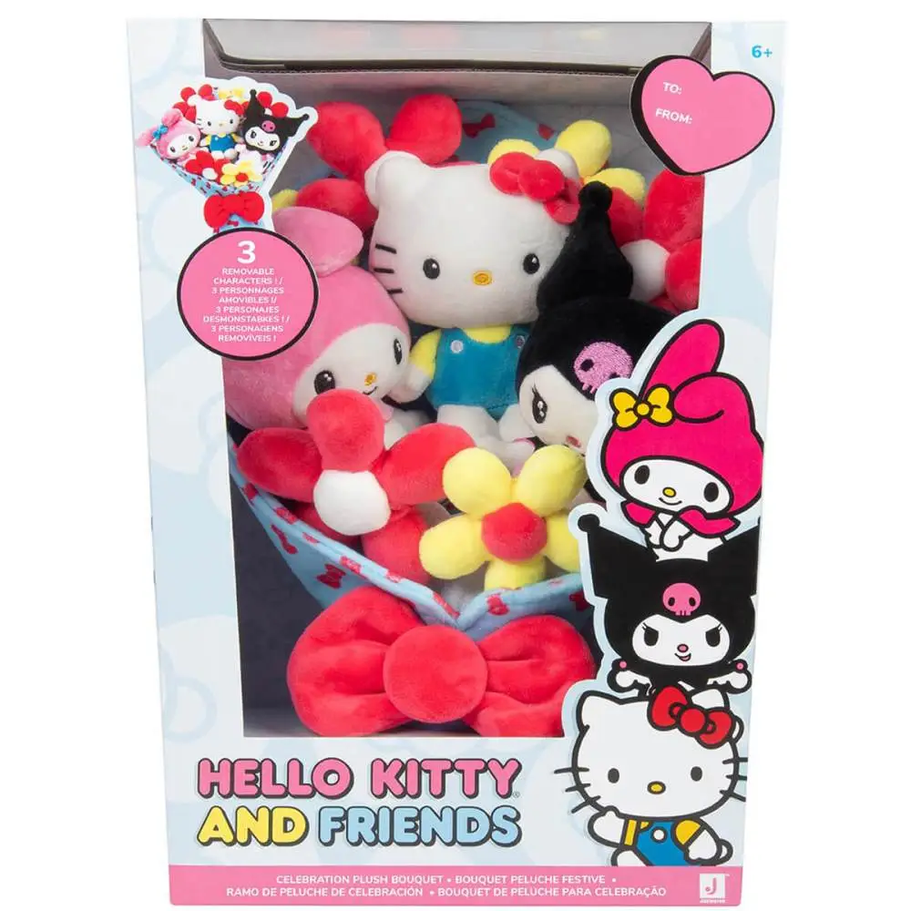 HELLO KITTY BUQUE DE CELEBRACAO DE 30CM COM 3 PELUCIAS REMOVIVEIS SUNNY