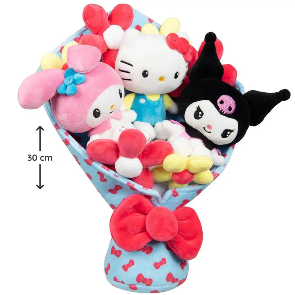 HELLO KITTY BUQUE DE CELEBRACAO DE 30CM COM 3 PELUCIAS REMOVIVEIS SUNNY