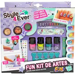 KIT DE ARTES DECORE SUAS UNHAS GLITTER FUN