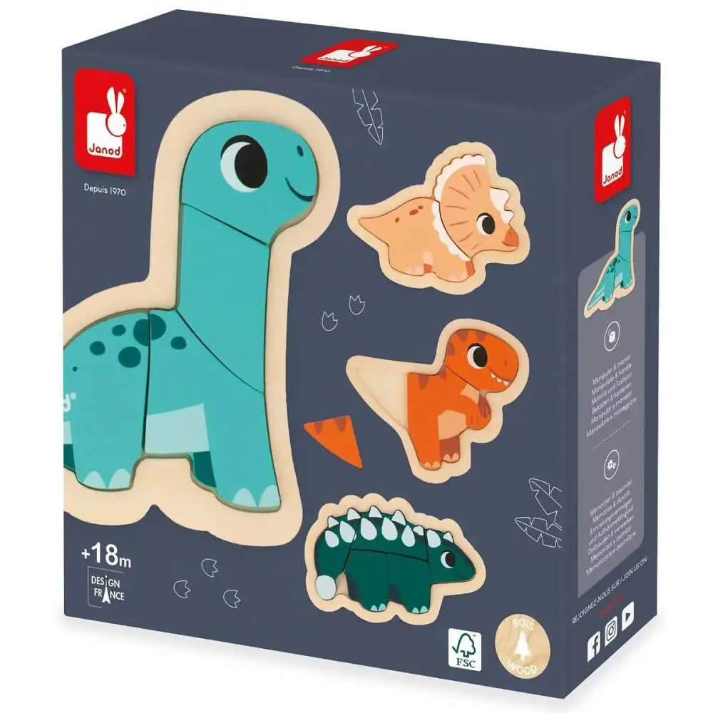 ENCAIXA FORMAS BABY DINOS COM 4 PECAS JANOD