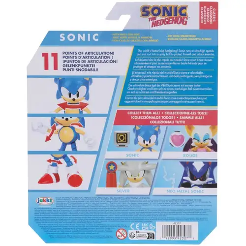 FIGURA ARTICULADA SONIC COM ACESSORIO WAVE 9 9CM SUNNY SONIC CLASSICO