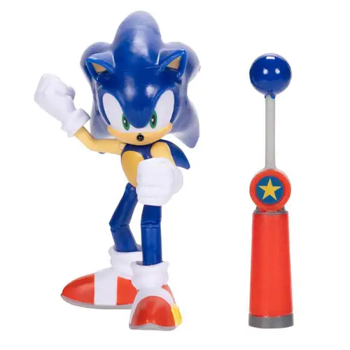FIGURA ARTICULADA SONIC COM ACESSORIO WAVE 9 9CM SUNNY SONIC BASTAO