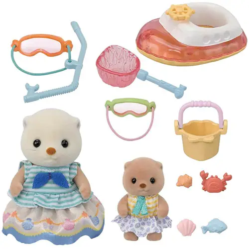 SYLVANIAN FAMILIES IRMAS LONTRAS MARINHAS CONJUNTO PRAIA EPOCH .