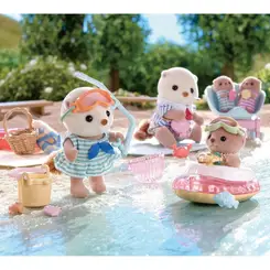 SYLVANIAN FAMILIES IRMAS LONTRAS MARINHAS CONJUNTO PRAIA EPOCH