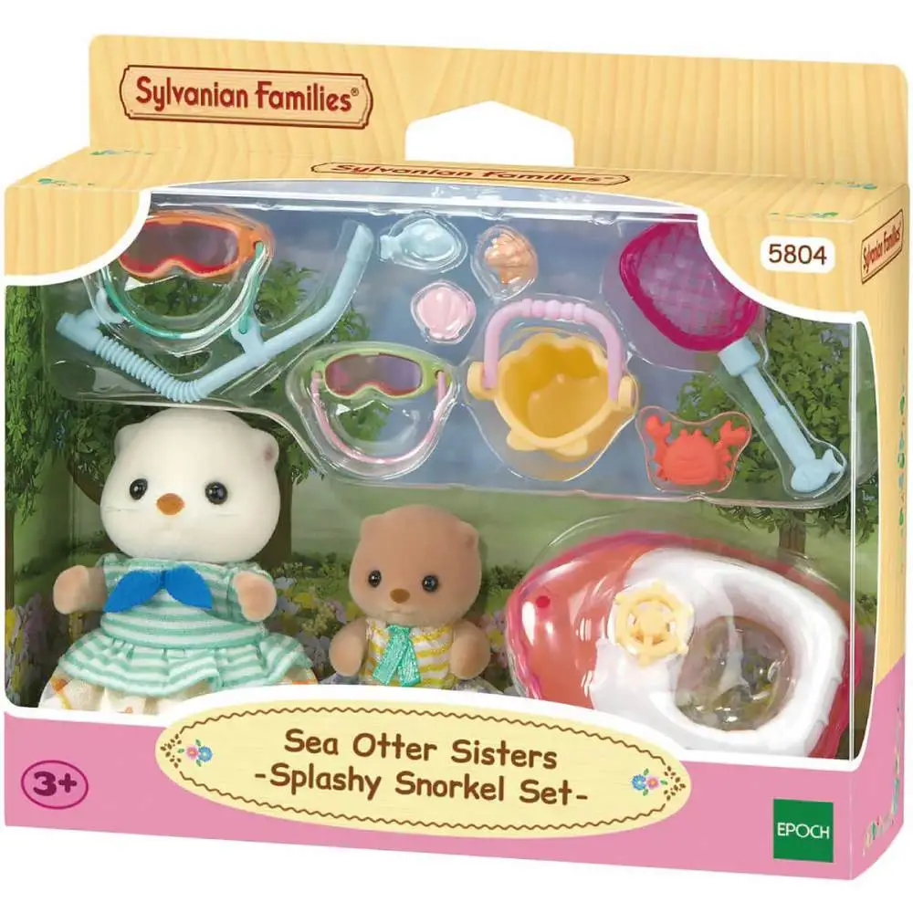 SYLVANIAN FAMILIES IRMAS LONTRAS MARINHAS CONJUNTO PRAIA EPOCH