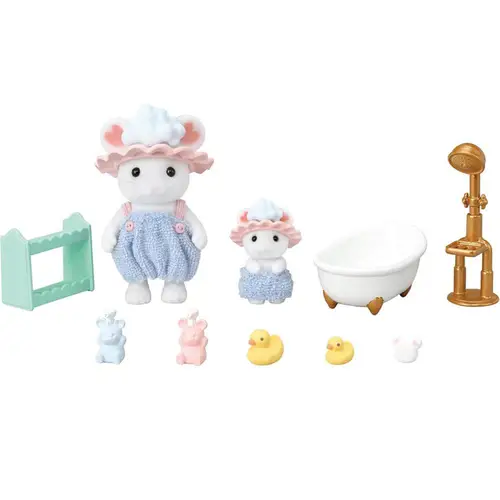SYLVANIAN FAMILIES HORA DO BANHO IRMAOS ENSABOADOS EPOCH .