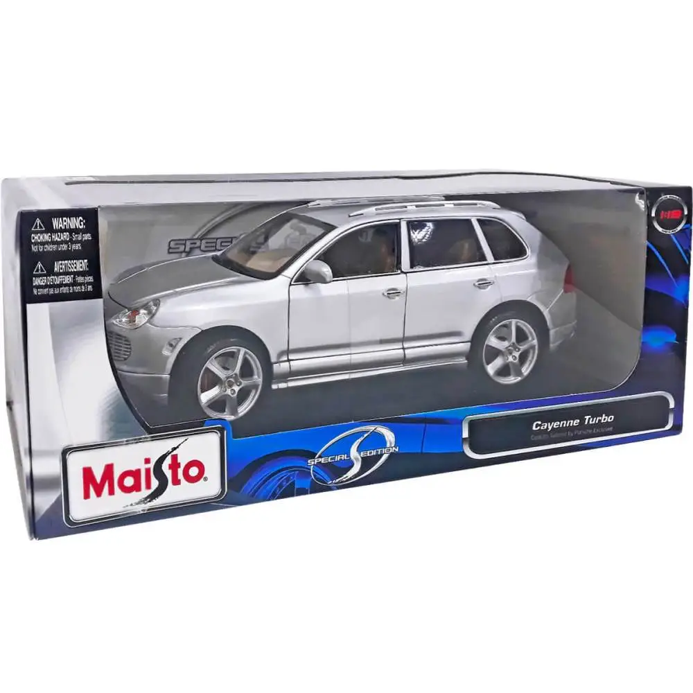 CARRO SPECIAL EDITION PORSCHE CAYENNE TURBO EXCLUSIVE 1:18 PRATA MAISTO