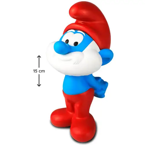 BONECO DE VINIL OS SMURFS PAPAI SMURF 15CM CARDOSO .