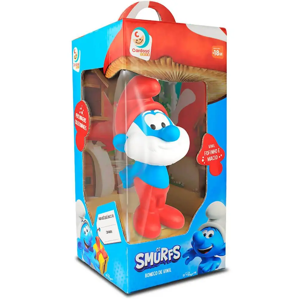 BONECO DE VINIL OS SMURFS PAPAI SMURF 15CM CARDOSO