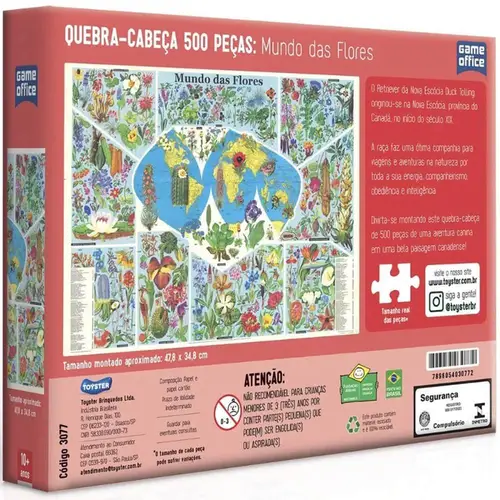 QUEBRA CABECA MUNDO DAS FLORES 500 PECAS TOYSTER .