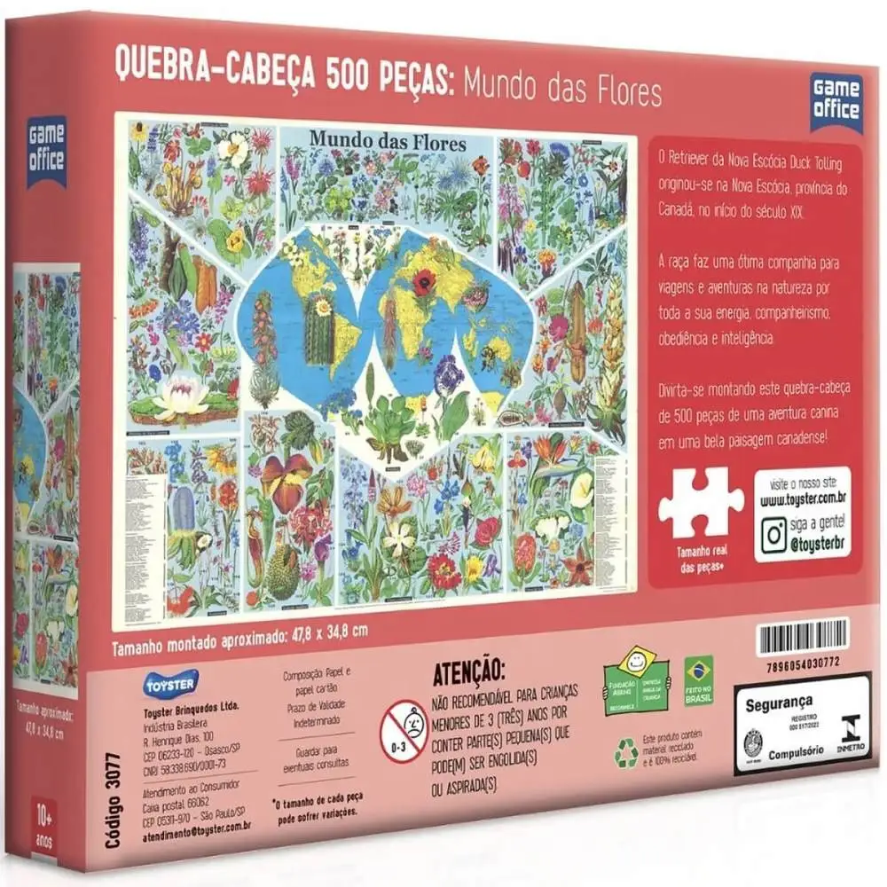 QUEBRA CABECA MUNDO DAS FLORES 500 PECAS TOYSTER