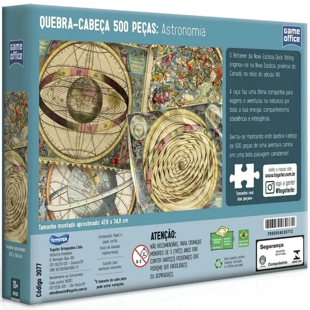 QUEBRA CABECA ASTRONOMIA 500 PECAS TOYSTER