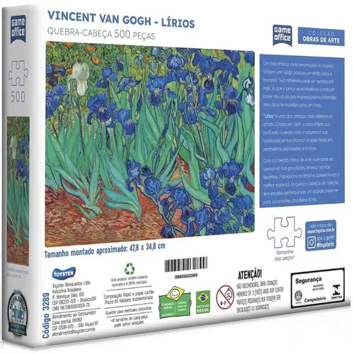 QUEBRA CABECA VINCENT VAN GOGH LIRIOS 500 PECAS TOYSTER .