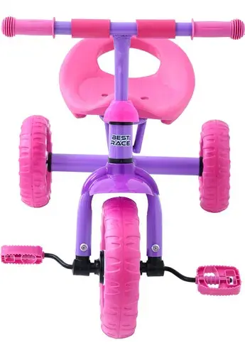 TRICICLO MOTOCA INFANTIL PRIMEIR INFANCIA BEST RACE ROSA E LILAS BBR .